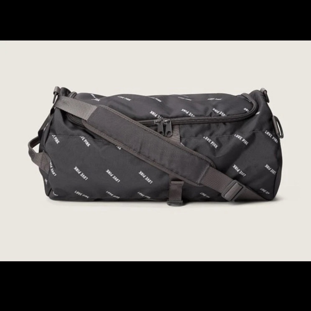 PINK Victoria's Secret Gray and White Backpack with Geometric Pattern